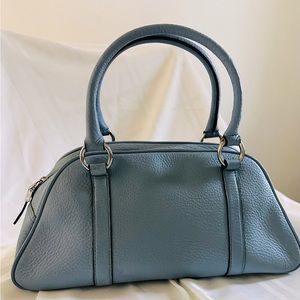 Beautiful genuine leather Talbots handbag in dusty blue.